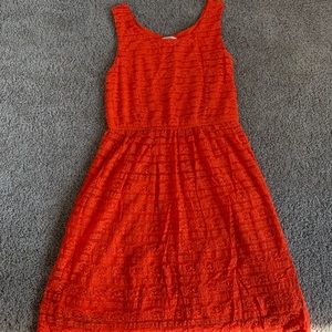 Cato orange lace dress
